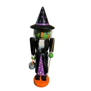 Wooden Witch Nutcracker Halloween Decor For Festive Home Accent